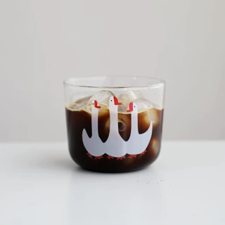 高硼硅玻璃咖啡杯 小天鹅随手杯 咖啡馆用透明杯子创意插画果汁杯