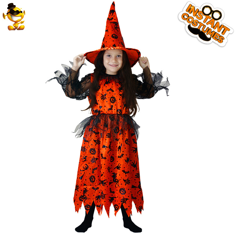 Halloween niños pequeña bruja traje de fiesta niñas bruja juego de rol Cosplay traje