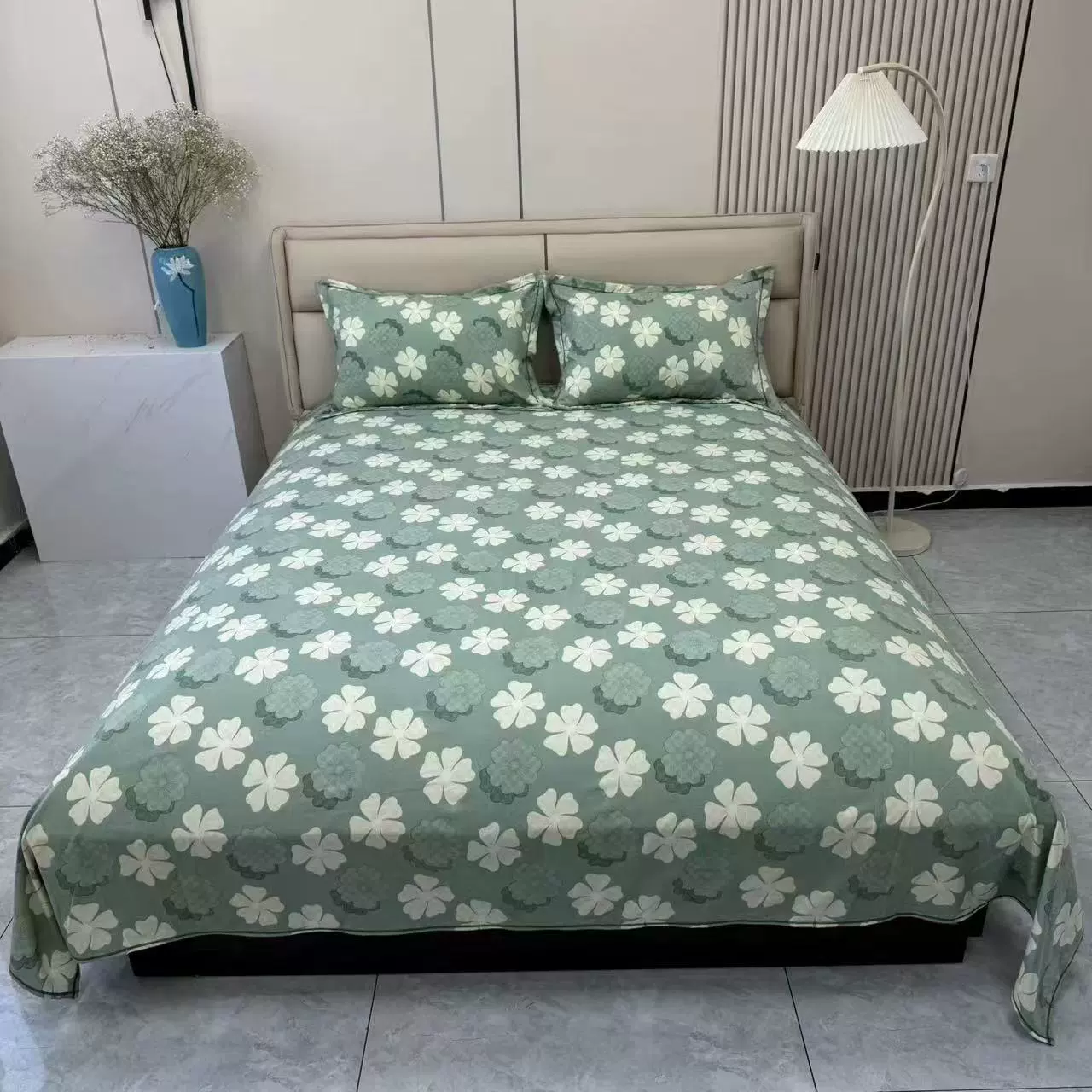 3‑piece Scandinavian bedding set, pillowcase 48×74 cm and sheet 2.5 m, simple elegant design