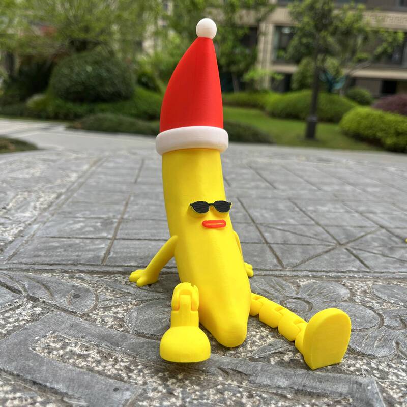 面白いかわいいクリスマス帽子関節可動 3D プリントバナナ形状クリエイティブ装飾品人気の良いもの|undefined