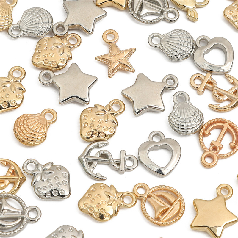 Plating Design 20 PCS/Package 304 Stainless Steel Solid Color Pendant