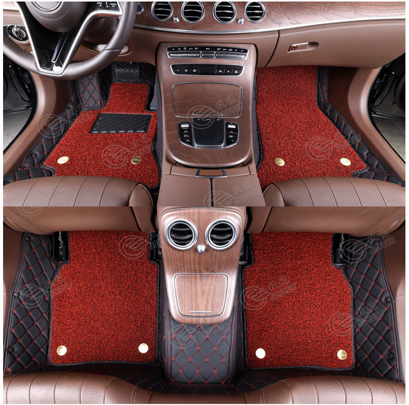 Cross-Border Double-Layer Silk Loop Full-Coverage Leather Floor Mats, Car Floor Mats Direct from the Source Factory, Dropshipping Available