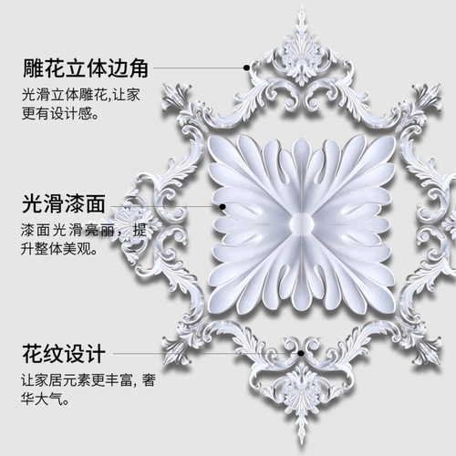 PU Light Panel, French-Style Ceiling Pendant Decorative Chandelier Base, Imitation Gypsum Lamp Holder Combo, Embossed Pattern Light Panel Manufacturer