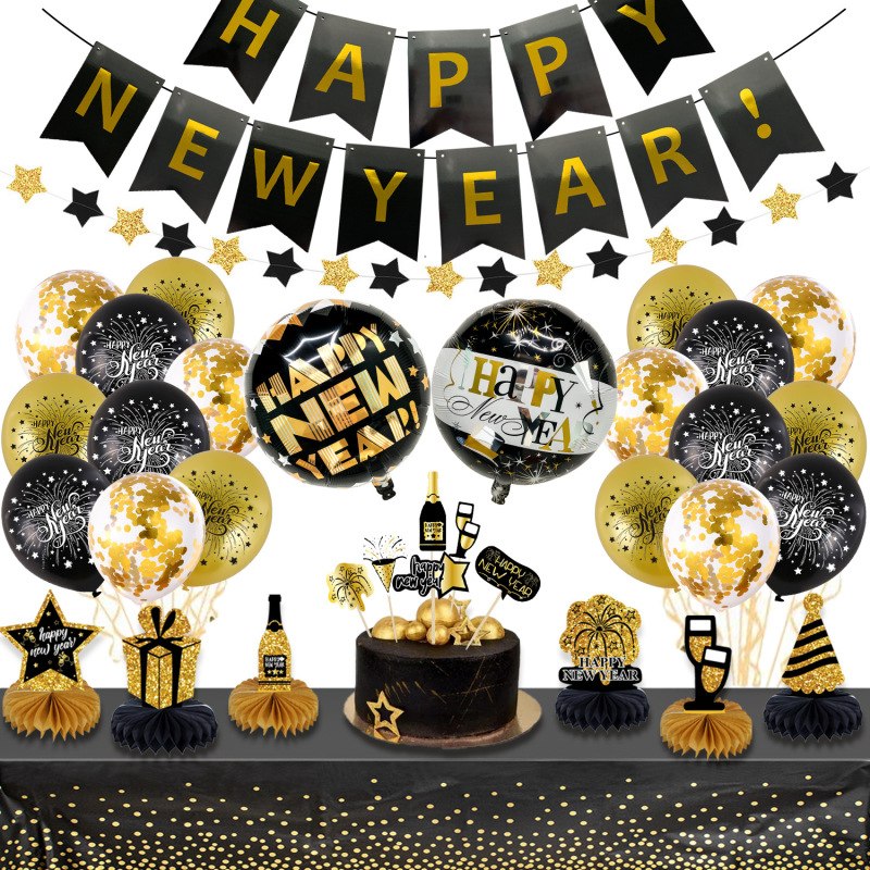 風船装飾 新年パーティー用品 跨境卸売 新年装飾 アルミフィルム丸型風船セット|undefined
