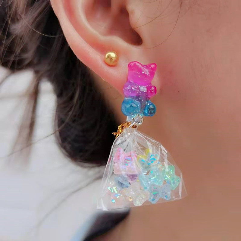 Creative Simulation Food Mini Jelly Bear Candy Drop Earrings display picture 2