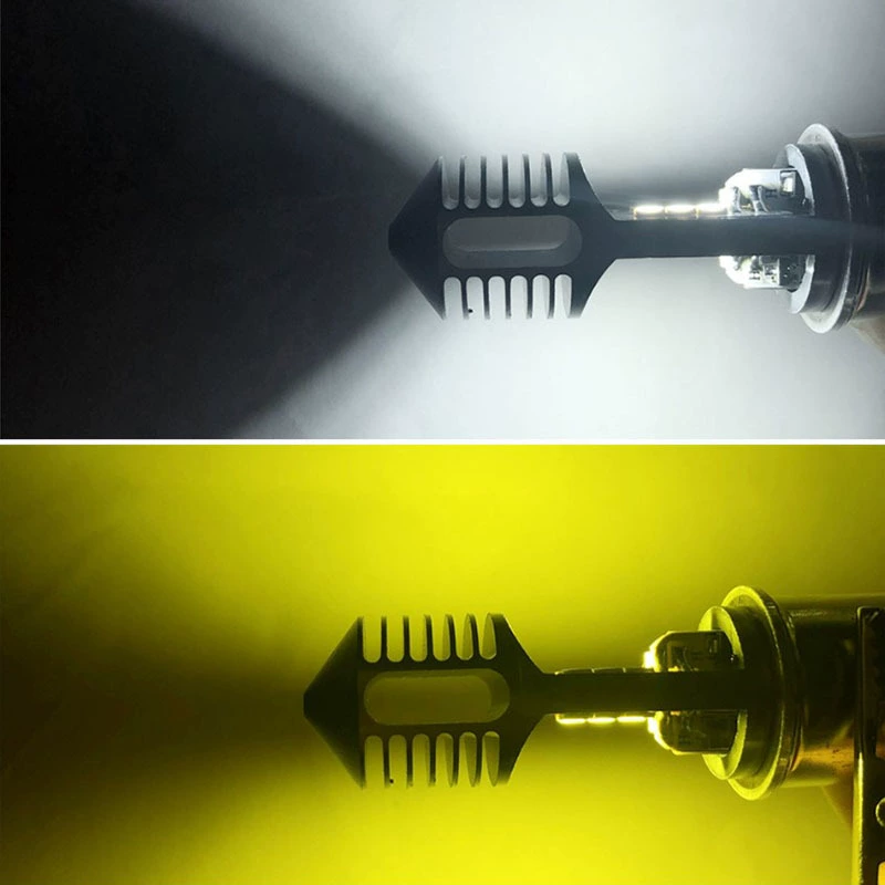 Motorcycle LED headlight dual-color BA20D P15D H4 3030 12SMD electric vehicle H6 single claw steering light