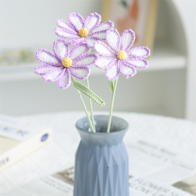 クロスボーダーの手編みの完成品の小さい花束は花の毛糸のメリヤスの花束を模倣します。|undefined