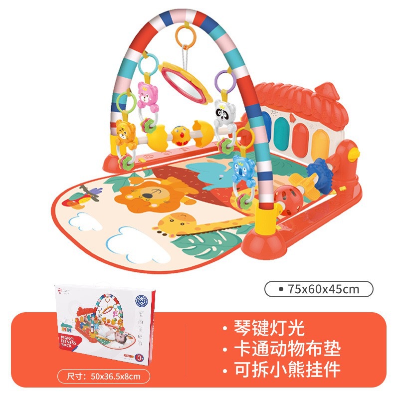 Transfronterizo de Venta caliente bebé pedal de juguete 0-36 meses recién nacido bebé piano música gateando estera fitness rack