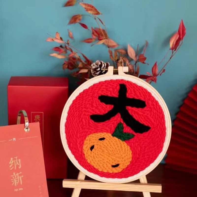 俄罗斯戳戳绣手工diy材料包秀乐墩十字绣毛线刺绣搓|undefined