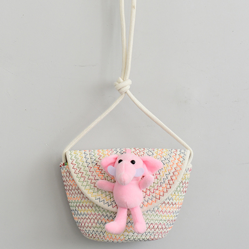 컬러 라인 + 핑크 코끼리