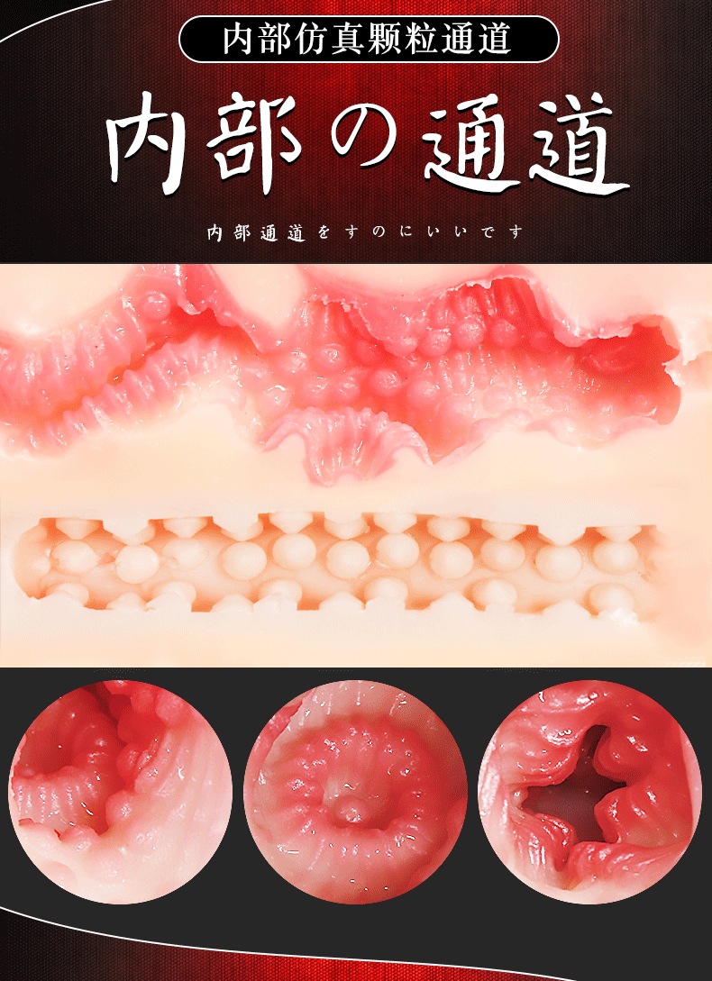Jiuai Half-Body Male Masturbator with Vaginal and Anal Channels, TPE, Flesh Tone — detail image 10