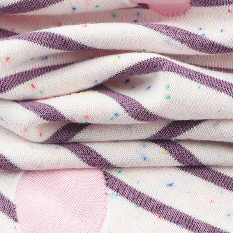330g彩点华棉条纹打孔复合面料 秋冬针织卫衣家居服复合双面布|undefined