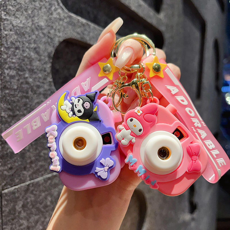 Creative Sanrio projection camera keychain Kulomi big ear dog mini camera shape keychain wholesale