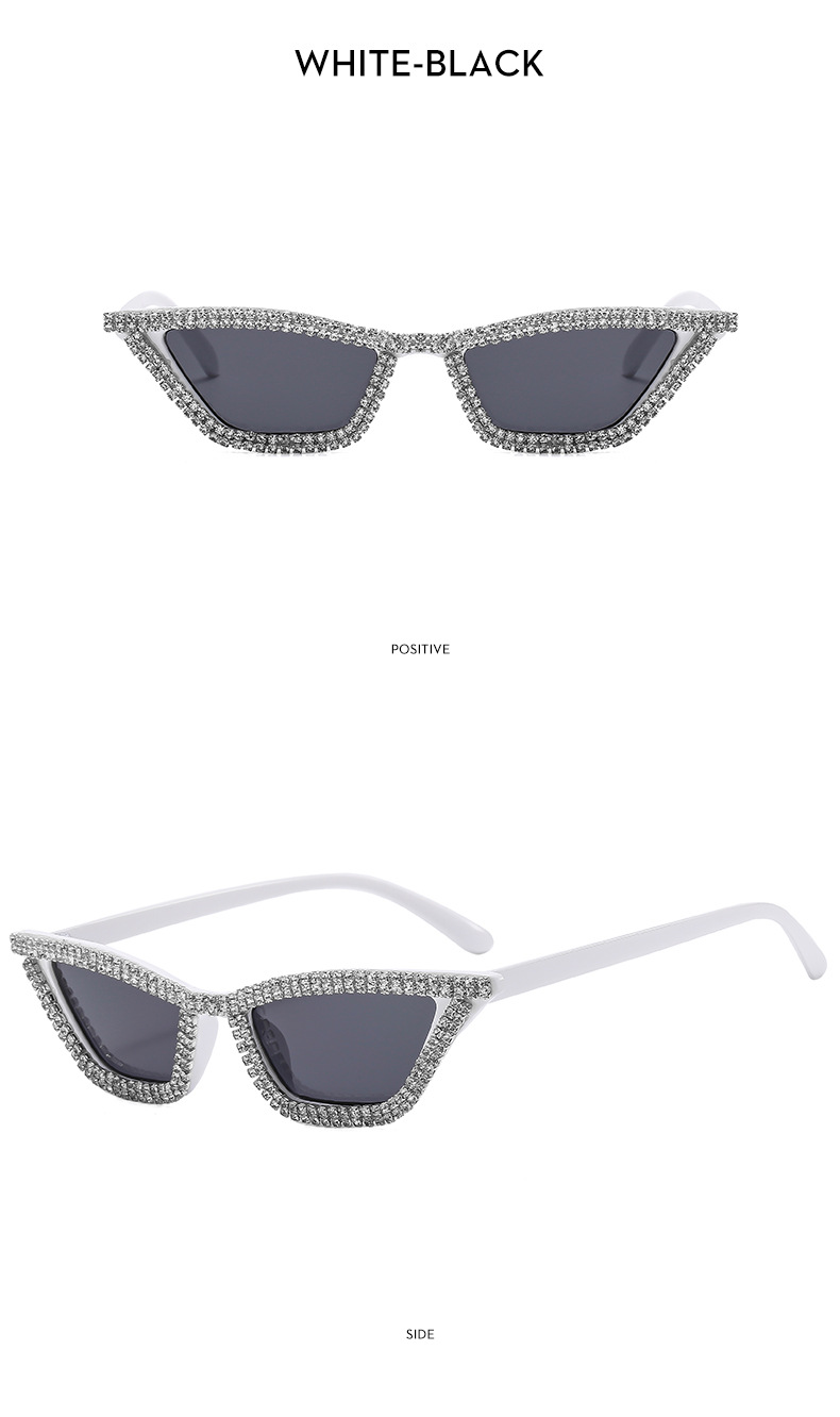 Women'S Gender Diamond Design Streetwear Gradient Color Leopard Ac UV400 Protection Cat Eye Diamond Full Frame Women's Sunglasses