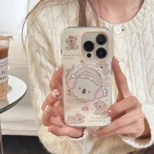 日韩ins可爱考拉卡通磁吸支架适用iPhone12-15promax手机壳磁吸壳