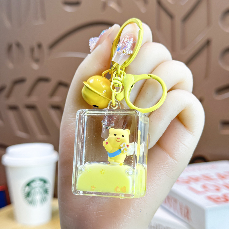 Cartoon Dream Bear Girl Keychain leche rosa muñeca adorable bolso de pareja colgante pequeño regalo al por mayor