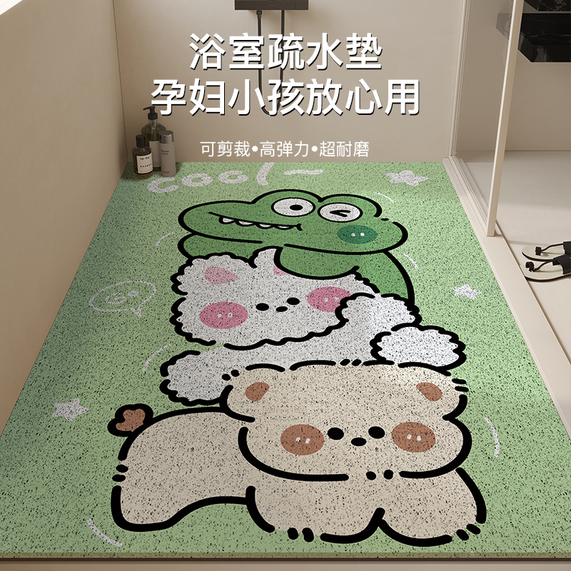 Bathroom Non-Slip Mat with Silk Loops for Shower, Suitable for Elderly and Children, Anti-Slip Mat for Bathroom and Toilet