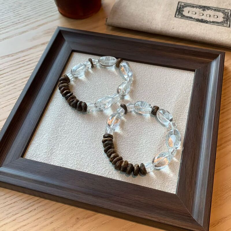 Dianrun Natural White Crystal Irregularly Shaped Pill Bead Bracelet, New Chinese Style Agarwood Natural Gift Bracelet, Wholesale
