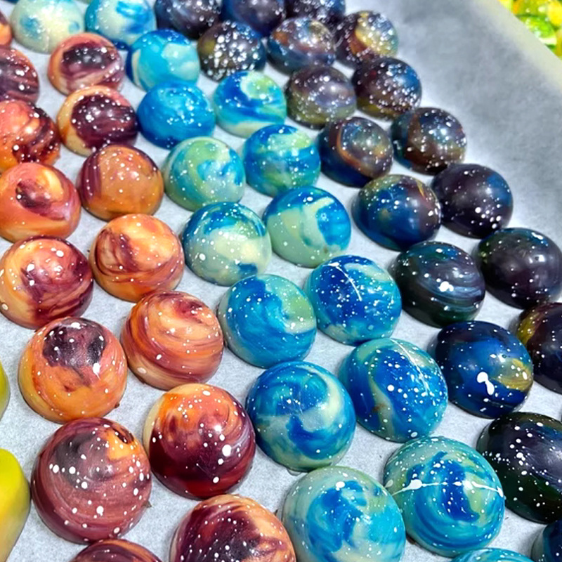 Suministro directo de fábrica Hemisphere PC molde de chocolate bola cielo estrellado caramelo de chocolate molde belga molde para hornear