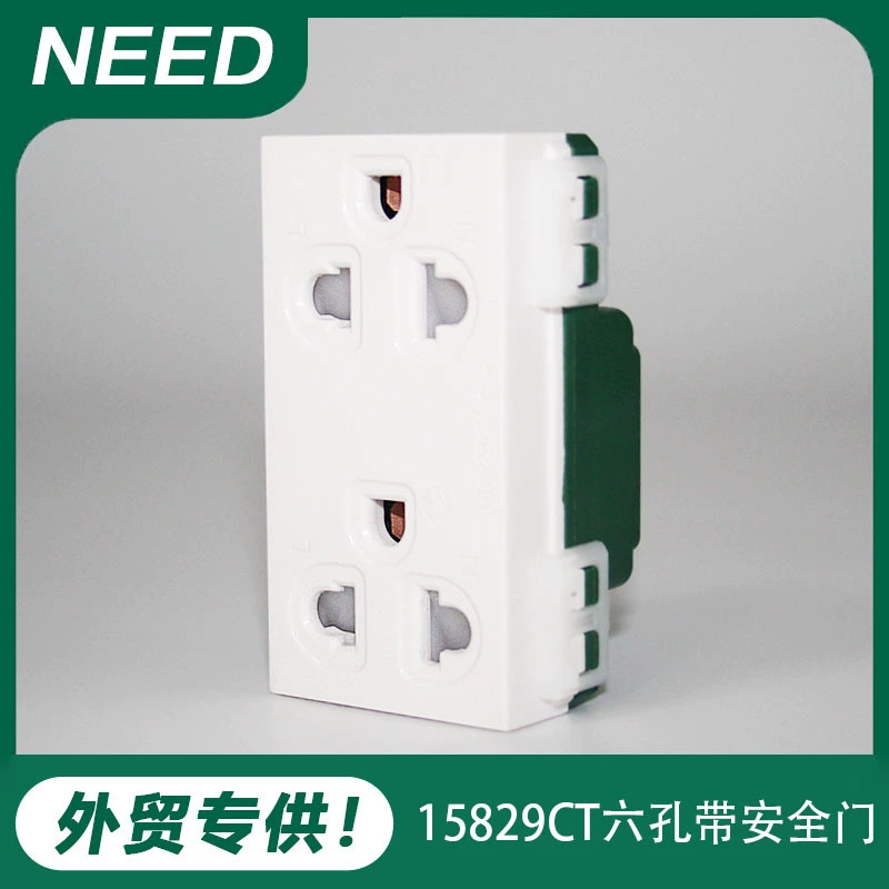 Настенный выключатель розетки бытовой с 6 отверстиями Розетка на панели переключателей открытого монтажа 16A две розетки с 3 отверстиями, выделенная многофункциональная