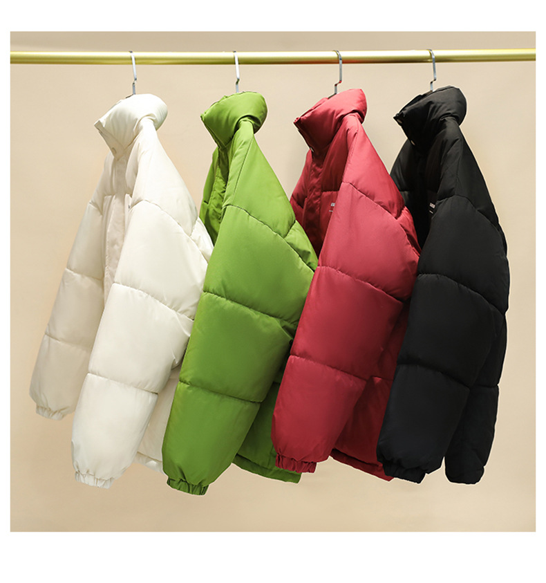 Women's Down Coat Mid Length Standing Collar Thickened Bread Style_voghion.com