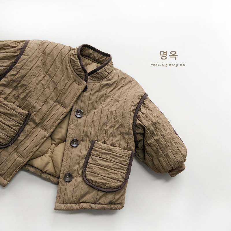 Estilo artístico abrigo de algodón acolchado invierno nuevo bebé para niños estilo coreano Mori abrigo de algodón acolchado niños y niñas cálido superior engrosada