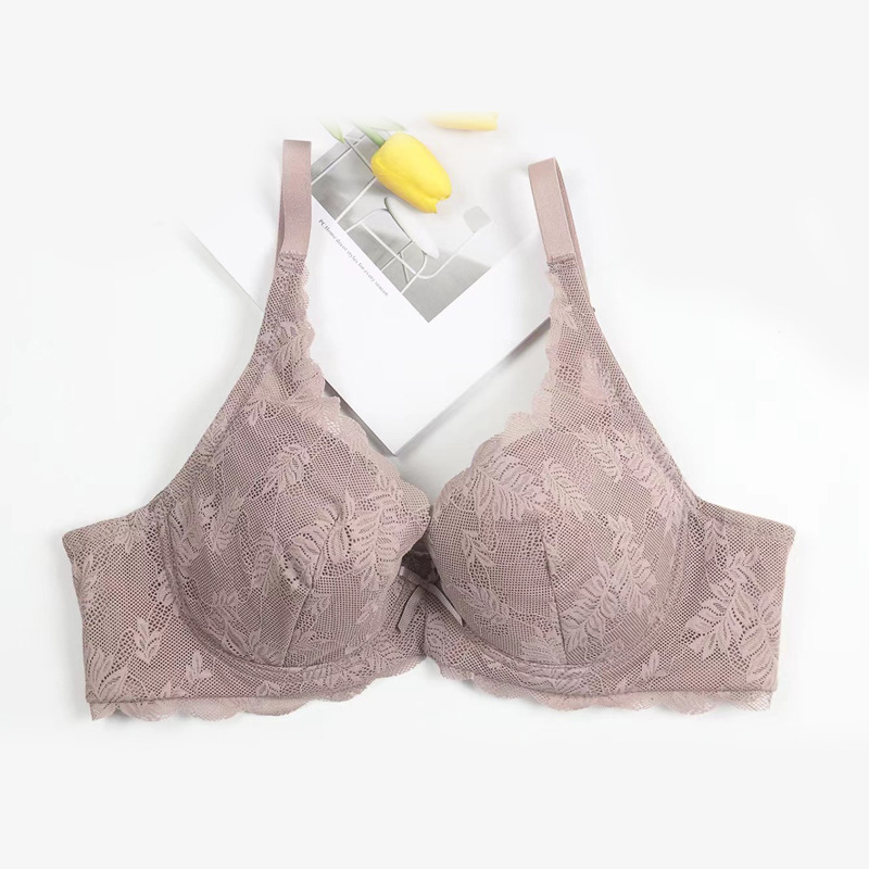 Comercio exterior spot transfronterizo gran tamaño sujetador mujer sin esponja encaje super delgado transpirable cómodo reunido gran pecho pequeño
