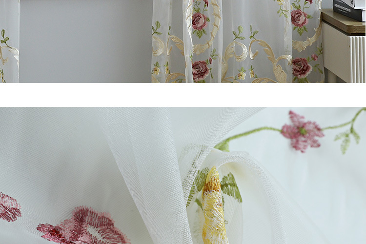 Fertiger amerikanischer bestickter Vorhang, halbverdunkelnd, für Wohnzimmer/Schlafzimmer/durch die Gardinenstange_voghion.com