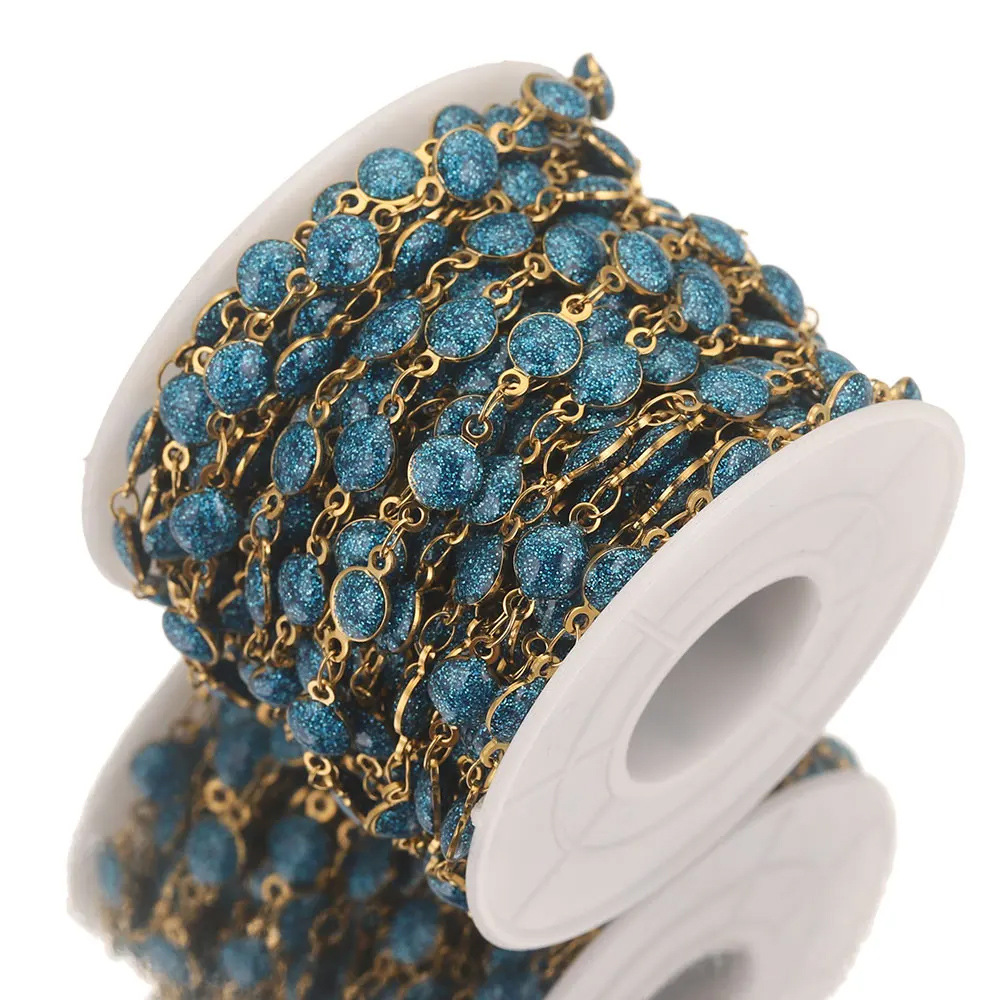 Acero inoxidable goteo de aceite esmerilado cadena hecha a mano 18K vacío galvanoplastia DIY accesorios de la joyería titanio acero collar pulsera fabricación