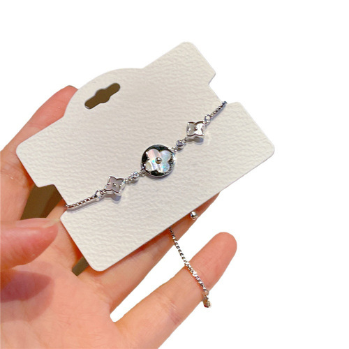 Korean INS-style flower bracelet  JOJOACC flower shell beaded bracelet for women, silver color J807