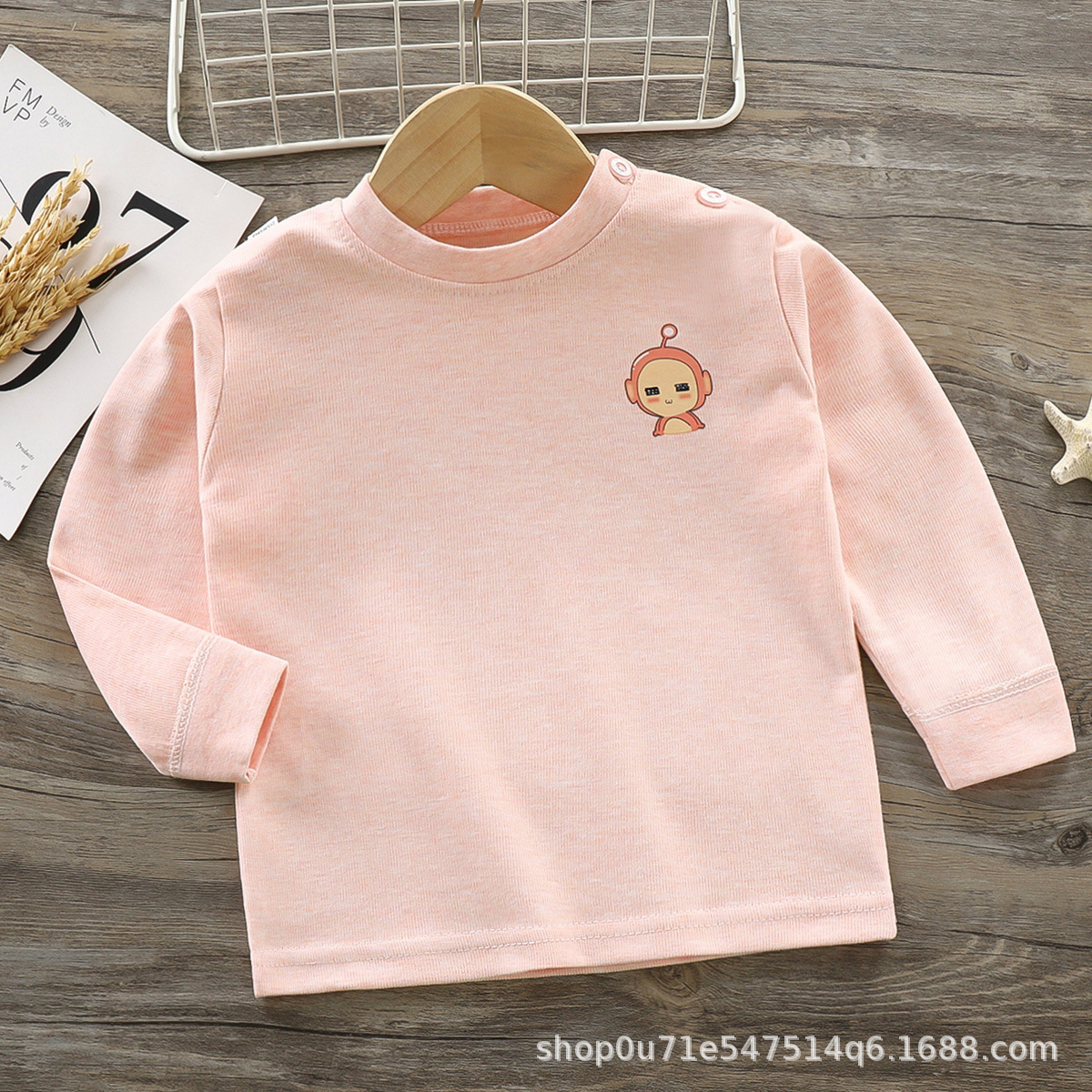 Children's Colorful Cotton Single-Sleeve Top for Boys and Girls, Autumn and Winter Baby and Toddler Lingerie, Long-Sleeve T-Shirt for Spring and Autumn