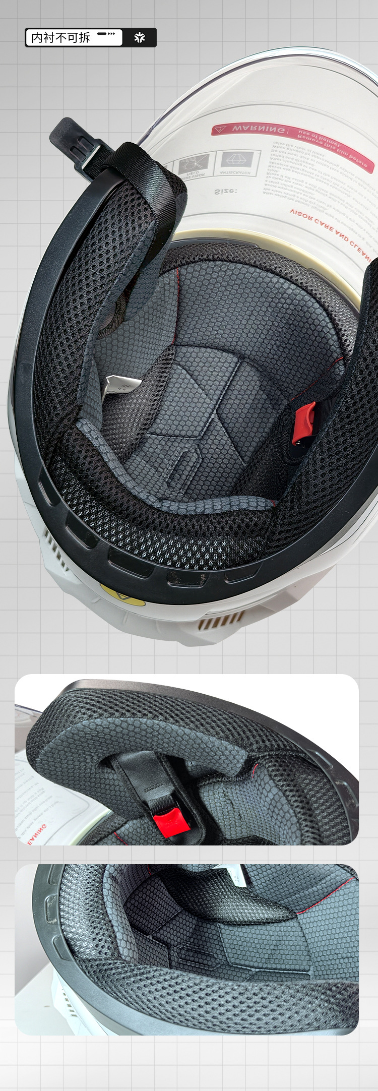 3C Certified Electric Vehicle Helmet, Motorcycle Helmet, Autumn and Winter Warm-Keeping Helmet for Men and Women, Large Size, Suitable for All Seasons, Full-Face Helmet