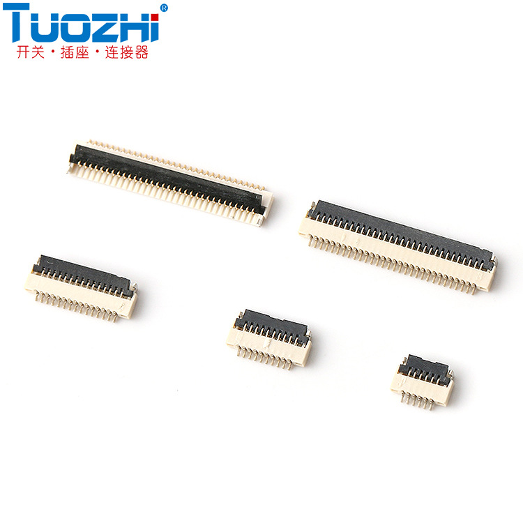 FFC/FPC连接器0.5MM间距1.0H翻盖式掀盖镀金4P-50P贴片FPC连接器