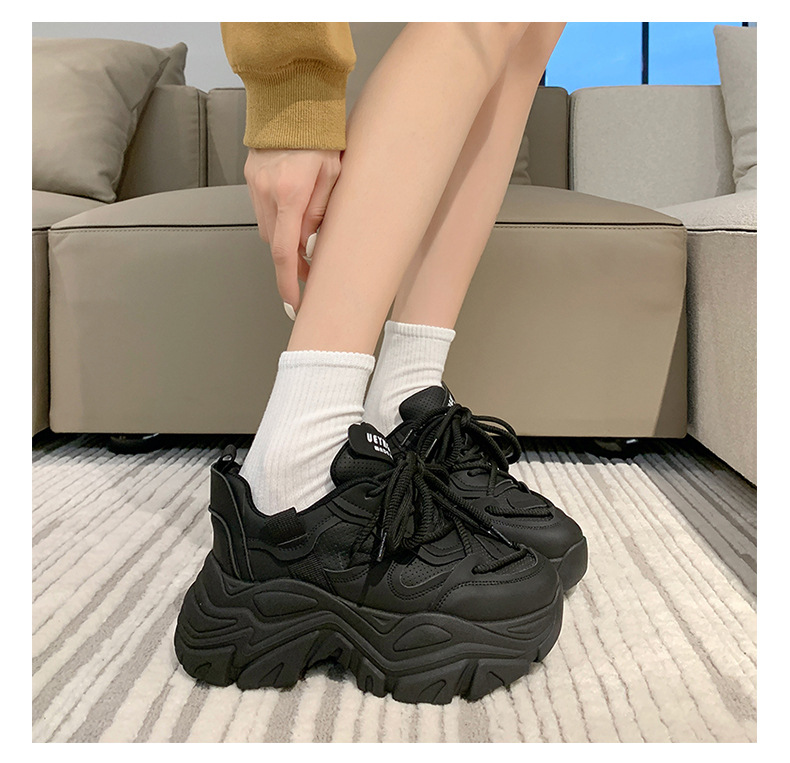2023 autunno e inverno nuove scarpe da papà in vera pelle da donna Ins moda retrò peluche moda suola spessa scarpe da ginnastica_voghion.com
