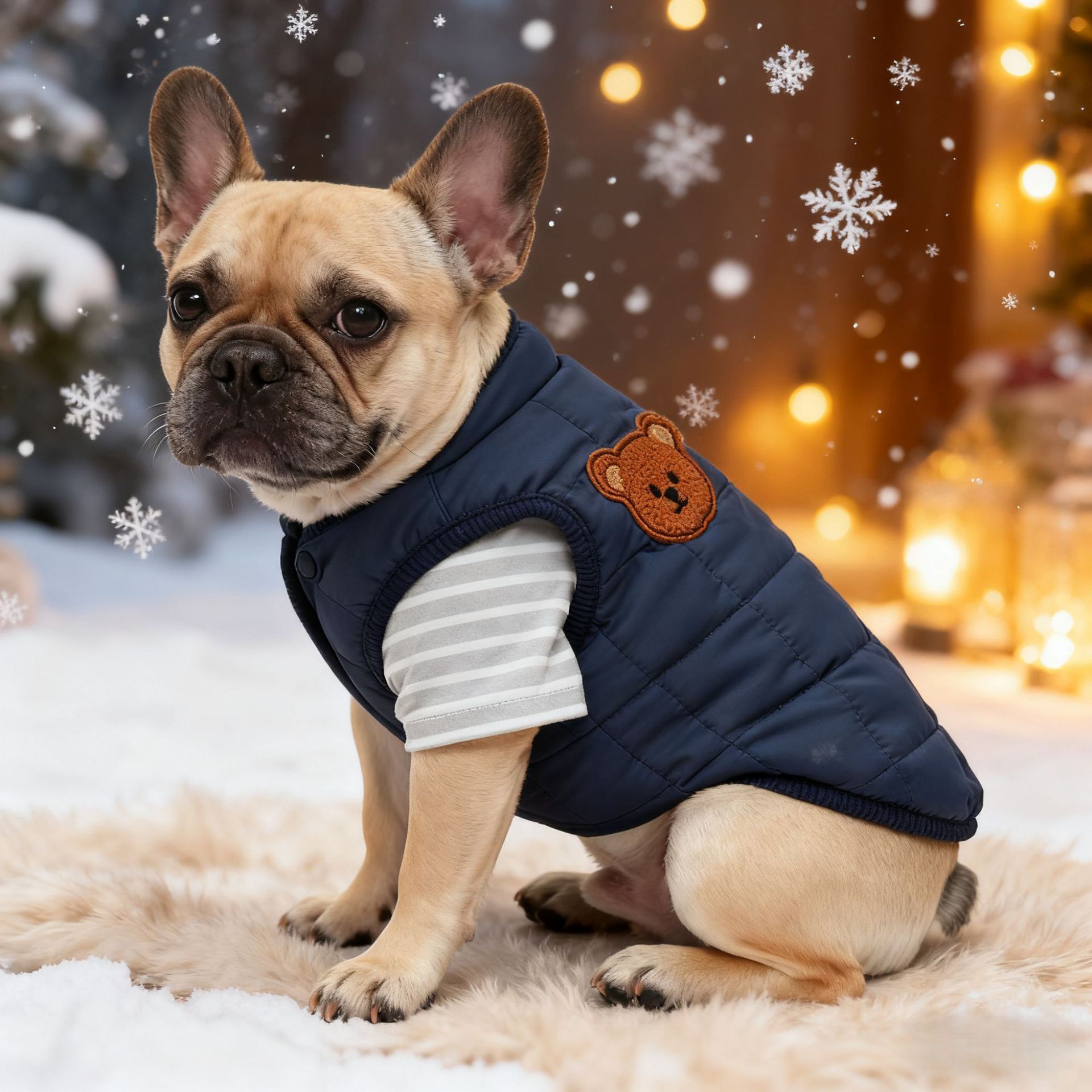 立体小熊马甲小狗狗衣服2025新款泰迪比熊法斗宠物两件套秋冬服装