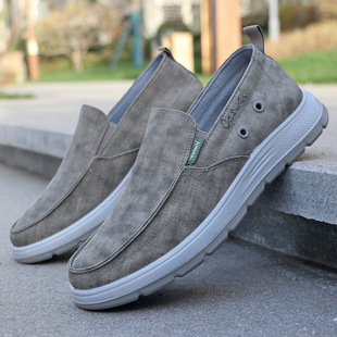 Summer Men's Canvas Shoes, Soft-Soled Cloth Shoes, Slip-On Lazy Shoes, Polyurethane Men's Shoes, Casual and Versatile, 2024 New Style