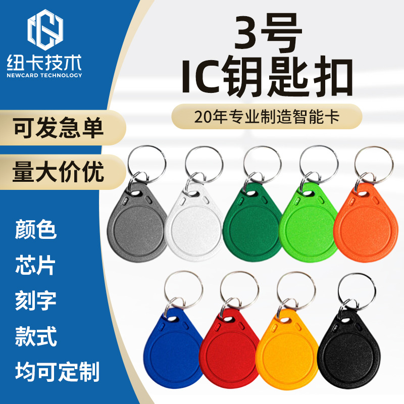 Customized No. 3 Ic Keychain Rfid Access Control Card Fudan M1 Ch