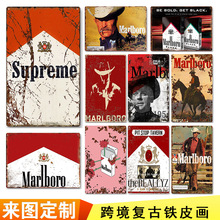 欧美复古做旧家居壁饰Metal Poster Wall Decor跨境装饰铁皮画