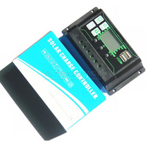 10A-100A PWM太阳能控制器 双USB光伏板黑色控制器
