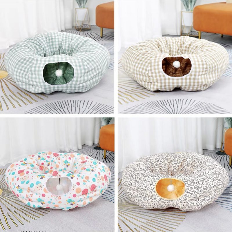 Large Cat Tunnel Nest, Donut Tire Cat Nest, Foldable Cat Passage, Cat Tunnel