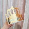 Factory wholesale paper crown birthday hat birthday decorative supplies laser light gloss gold card hot golden card hot birthday cake hat