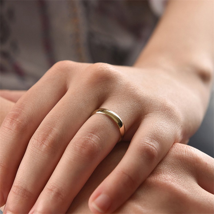 0.05µm-0.08µm Gold Plating Thickness PVD Coated 14K Gold Real Gold Plated Geometric Stainless Steel Simple Style Waterproof Non Tarnish Rings