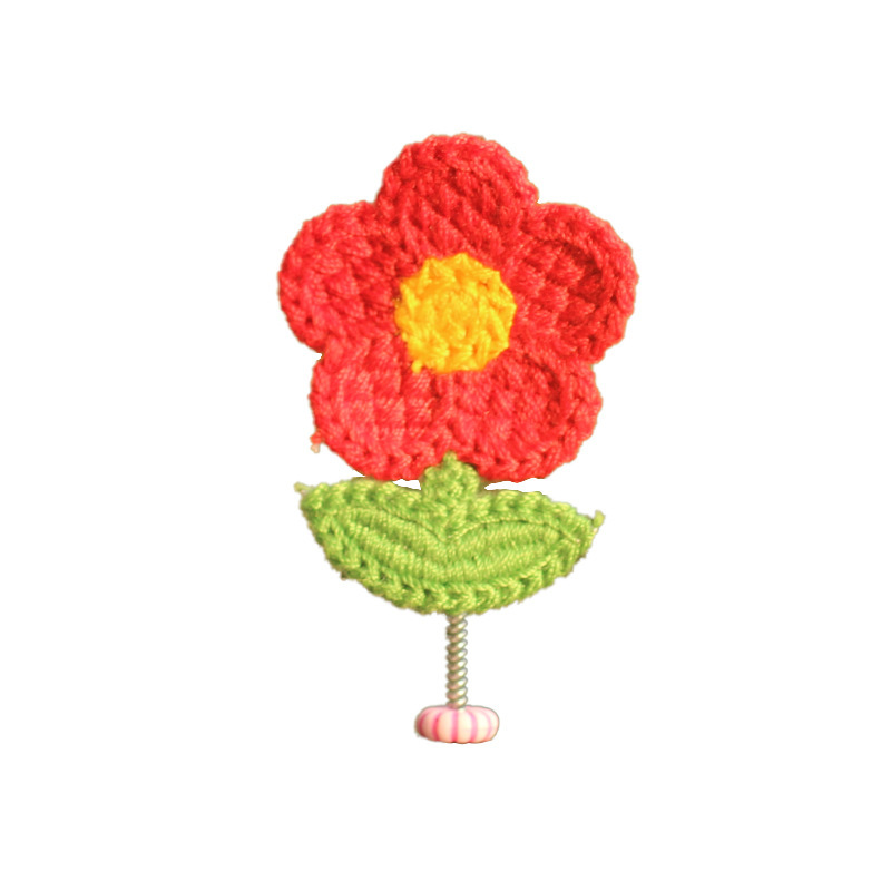 Tejido a mano de lana girasol adornos para sacudir la cabeza