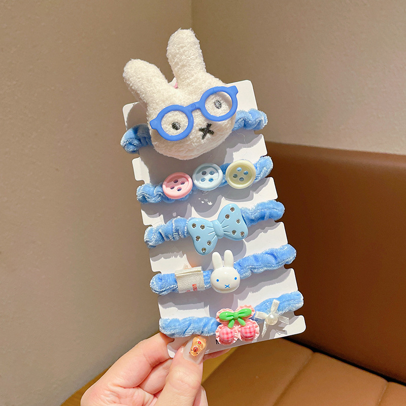 4#Conjunto de 5 piezas: Conejito azul