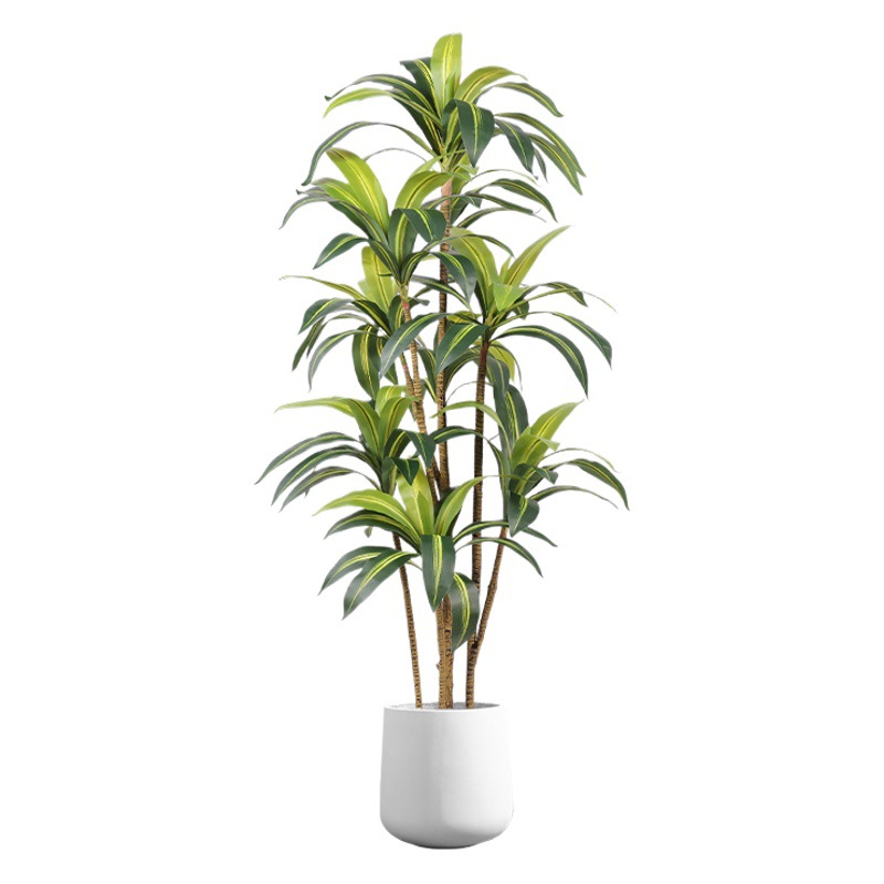 Planta verde artificial de madera de Brasil maceta artificial sala de estar gran planta verde biónica decoración interior artificial decoración de plantas