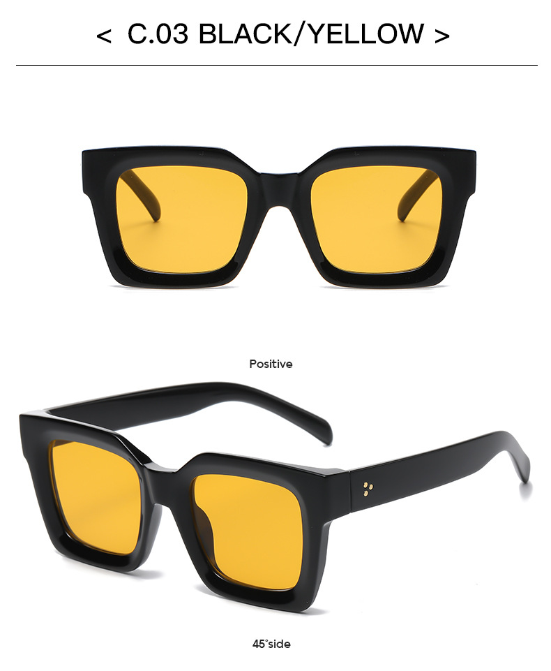 45g Weight Full Frame Glasses Structure Sunglasses Classification Ac, UV400 Protection Lens Material Square Glasses Style Travel, Fishing Occasion Solid Color Pattern All Seasons Season Women's Gender Basic, Lady Style Basic Lady Solid Color Ac UV400 Protection Square Full Frame Women's Sunglasses 6