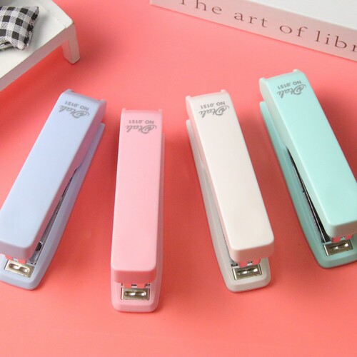 Macaron Color Series No. 10 Stapler High-Quality Morandi Stapler Office Supply Binding Machine with Nail Punch