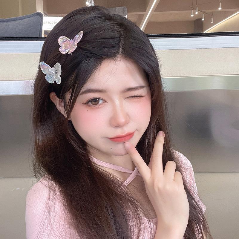 Hada de primavera arco flequillo clip lateral chica frente roto clip de pelo neto rojo trenzado clip de pelo de pico de pato clip tocado