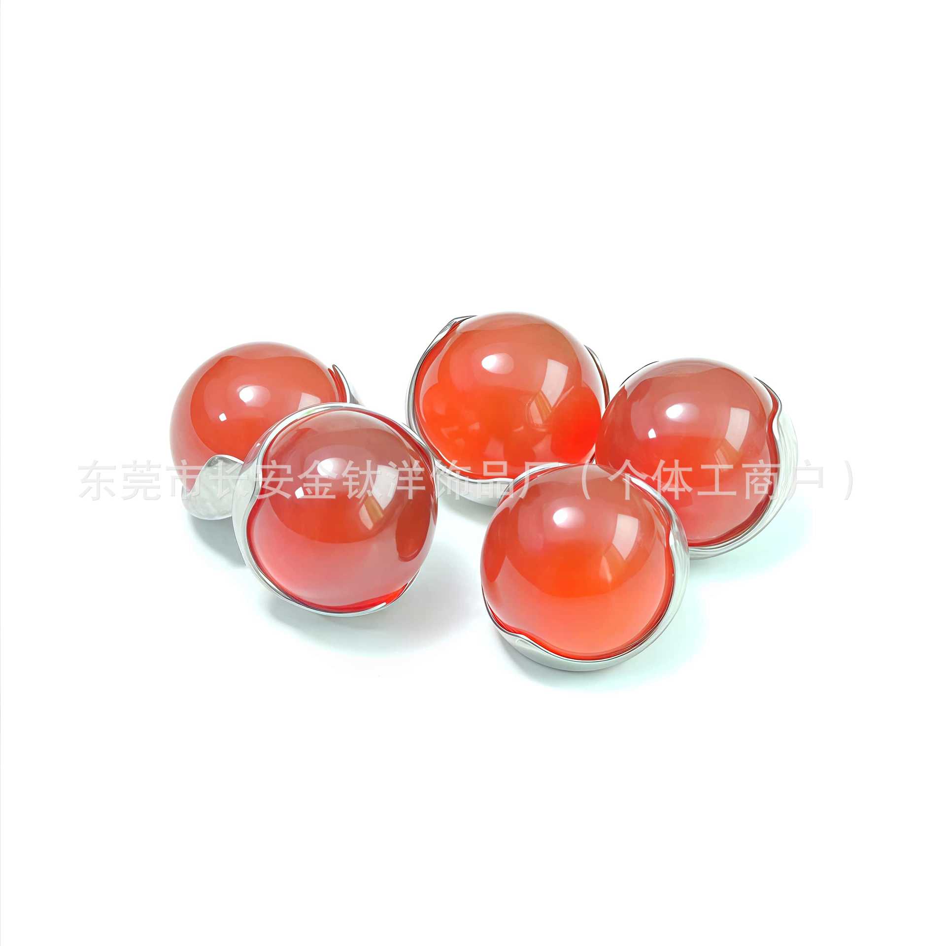 F136 Titanium Wave Inlaid Natural Red Agate Tongue Nail Lip Nail Ear Piercing Jewelry G23 Titanium Alloy detail image 7
