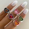 Brand metal ring heart shaped, Aliexpress, European style, on index finger, wholesale